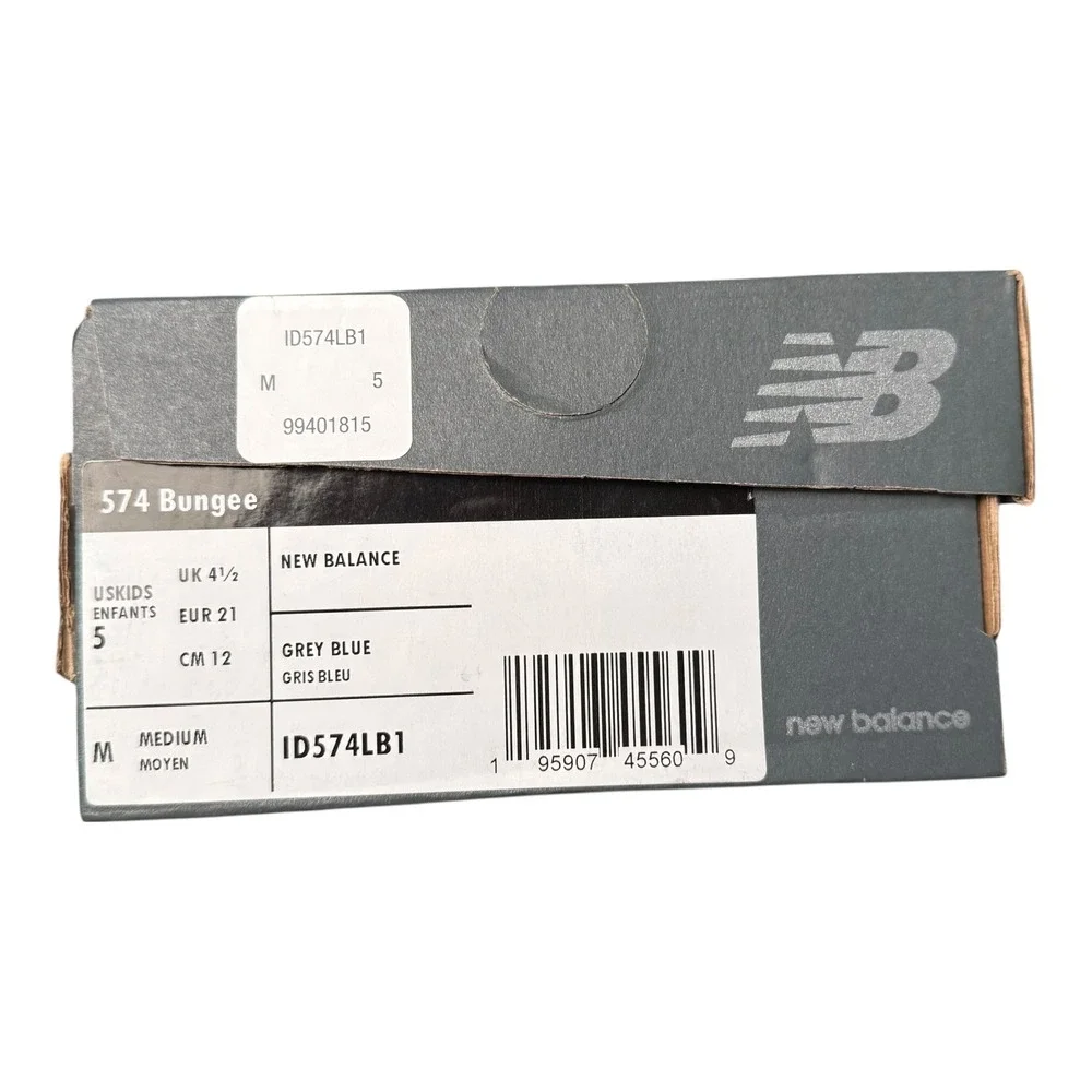 New Balance 574 Bungee Lace Sneakers Toddler Grey Blue Red Accent‎ Shoes
